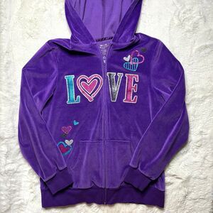 purple velour zip-up hoodie
